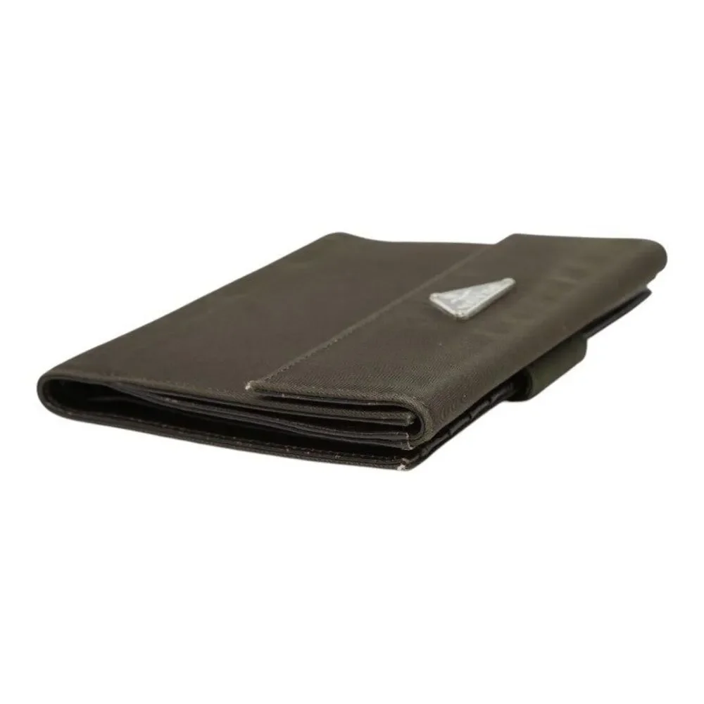 Prada Triangle Logo Plate Bi-fold Wallet
